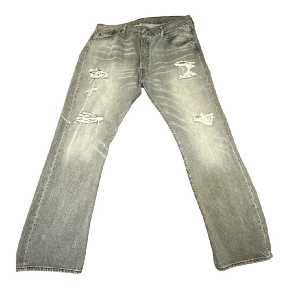 Vintage Levi's 501 Jeans Mens 38x32 Black Denim Jeans‎ Button Fly Straight Leg